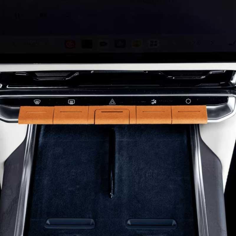 For Zeekr 9X 2025 2026 Suede Buttons Decorative Stickers Under Screen Interior Styling Modified Accessories
