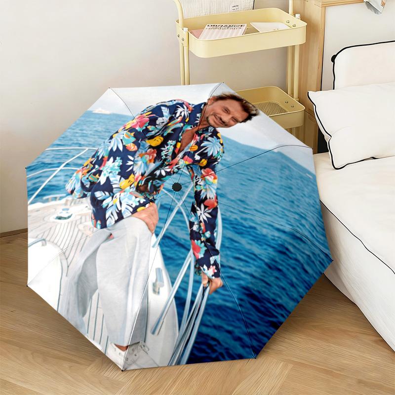 French legendary rock singer and actor Johnny Hallyday umbrella is suitable for all seasons, including home travel and outdoor activities Y4