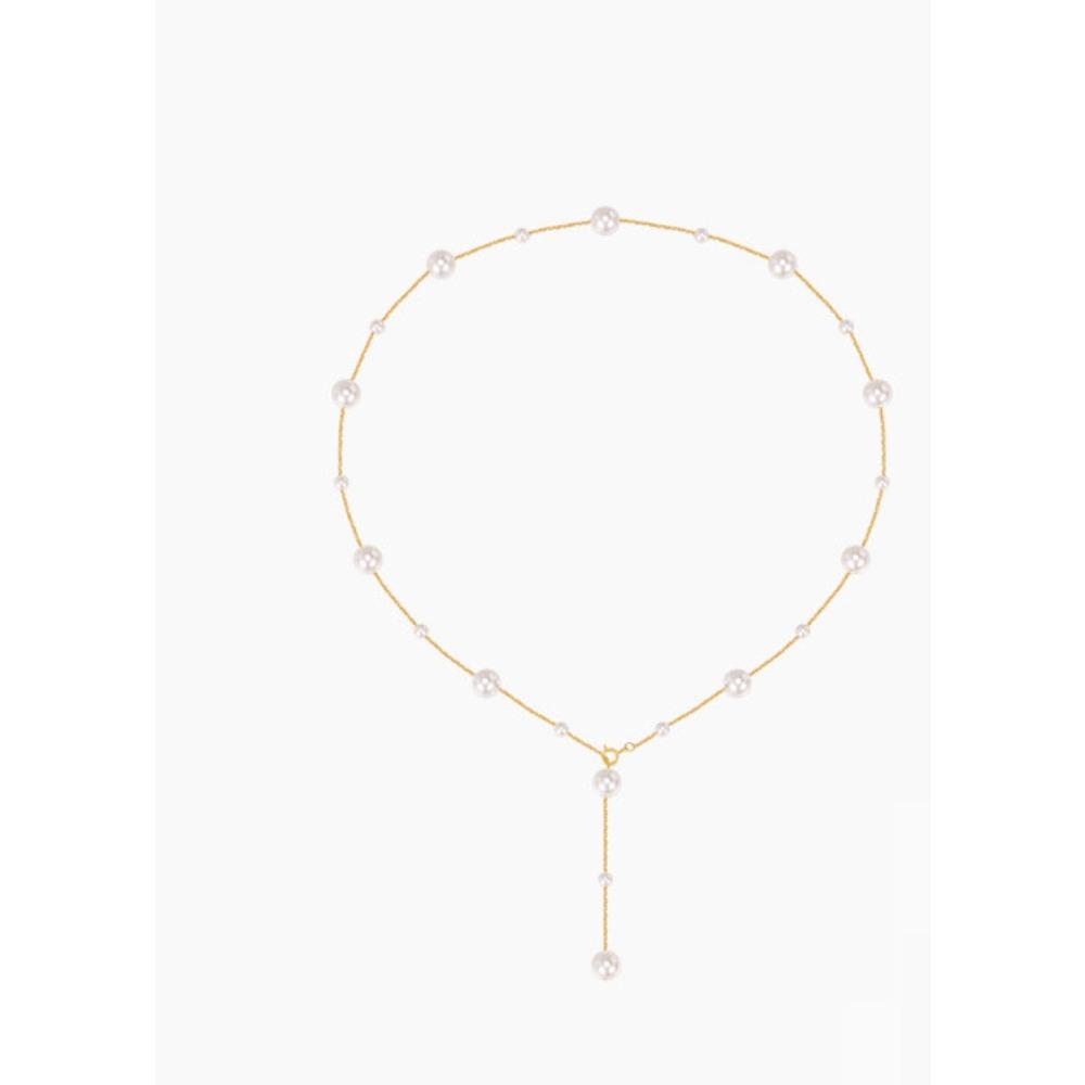 

925 Silver Long Gypsy Pearl Necklace Shijia Tassel Premium Clavicle Chain 925 Silver