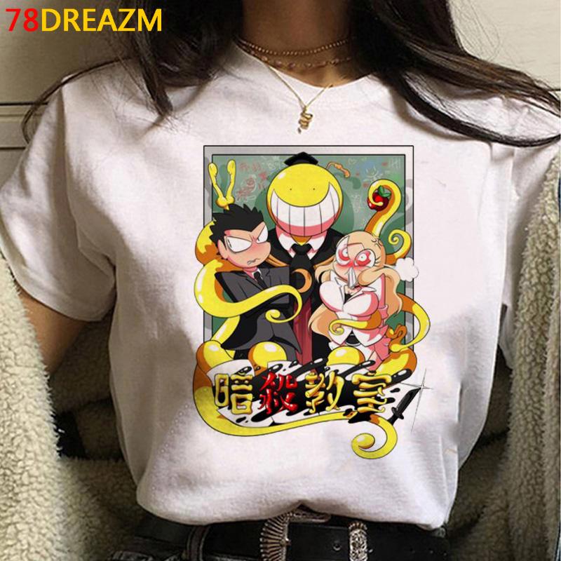 Japońskie Anime Damski/Męski T-Shirt Assassination Classroom Oversize T-Shirty Vintage Grunge Casual 2023 Letnia Odzież Topy Koszulka