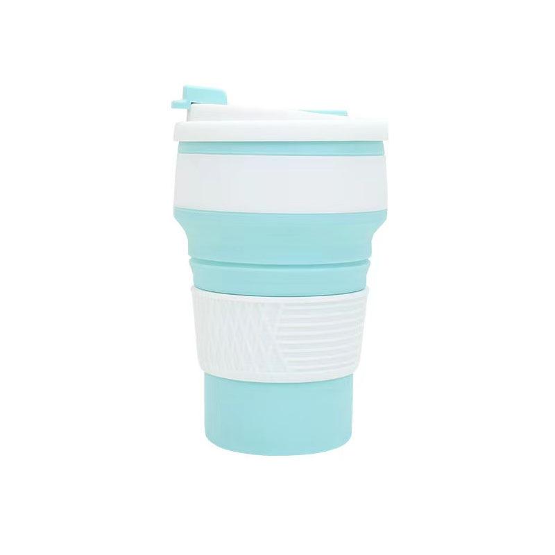 350ml Silikon Faltbarer Wasserbecher Outdoor Camping Reise Tragbarer Sportbecher BPA FREI Lebensmittelqualität Becher Tasse Tee Kaffee Tassen