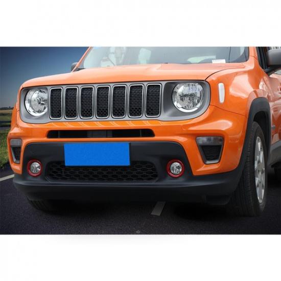 2pcs Red Car Front Fog Lamp Bezel Decoration Cover Trim for Jeep Renegade +
