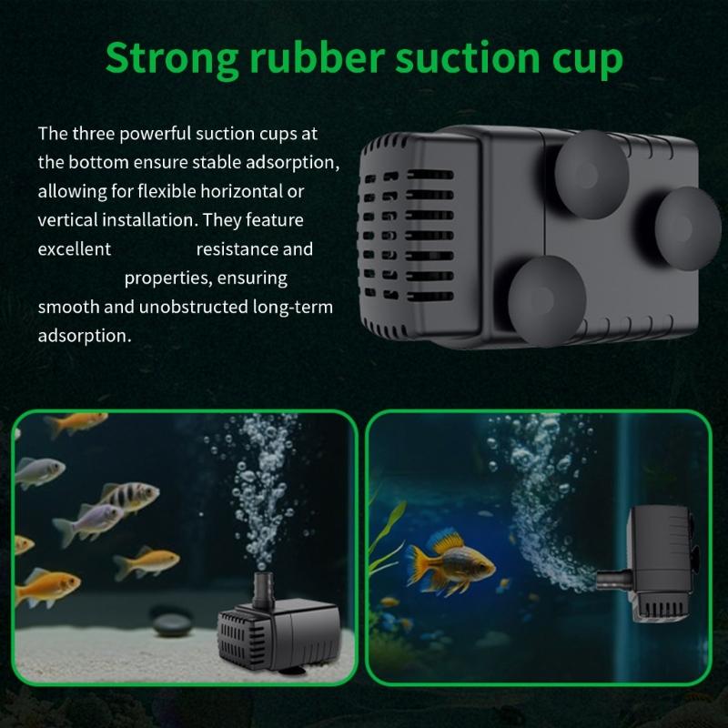 Quiet 5V USB Small Submersible Water Pump for Aquariums with Efficient Bottom Suction to Remove Sediment Ensuring Quiet Operations