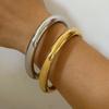 Hypoallergenic Stainless Steel Gold Plated Simple Jewelry Hollow Bracelet Women's Chunky Bangles Bracelets for Daily