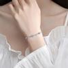 925 Silver Heart Shaped Bracelet For Women Retro Korean Versatile Pink Crystal Charm Bracelets Original Party Jewelry