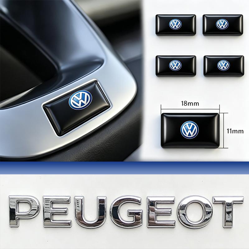 Car Styling 3D Epoxy Stickers Auto Interior Decoration Decals For VW Golf Amarok T5 Phaeton Teramont ID3 Tiguan T-Cross Passat