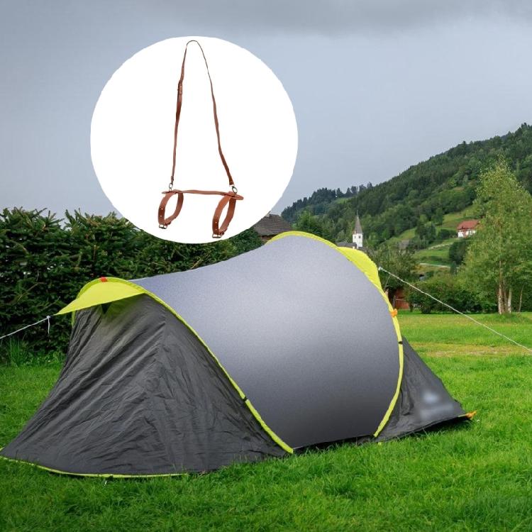 Shoulder Blanket Holder with PU Leather Look, Metal Hardware and Secure Blanket Hold for Travel Use, Camp Carry and Daily Blanket Transport