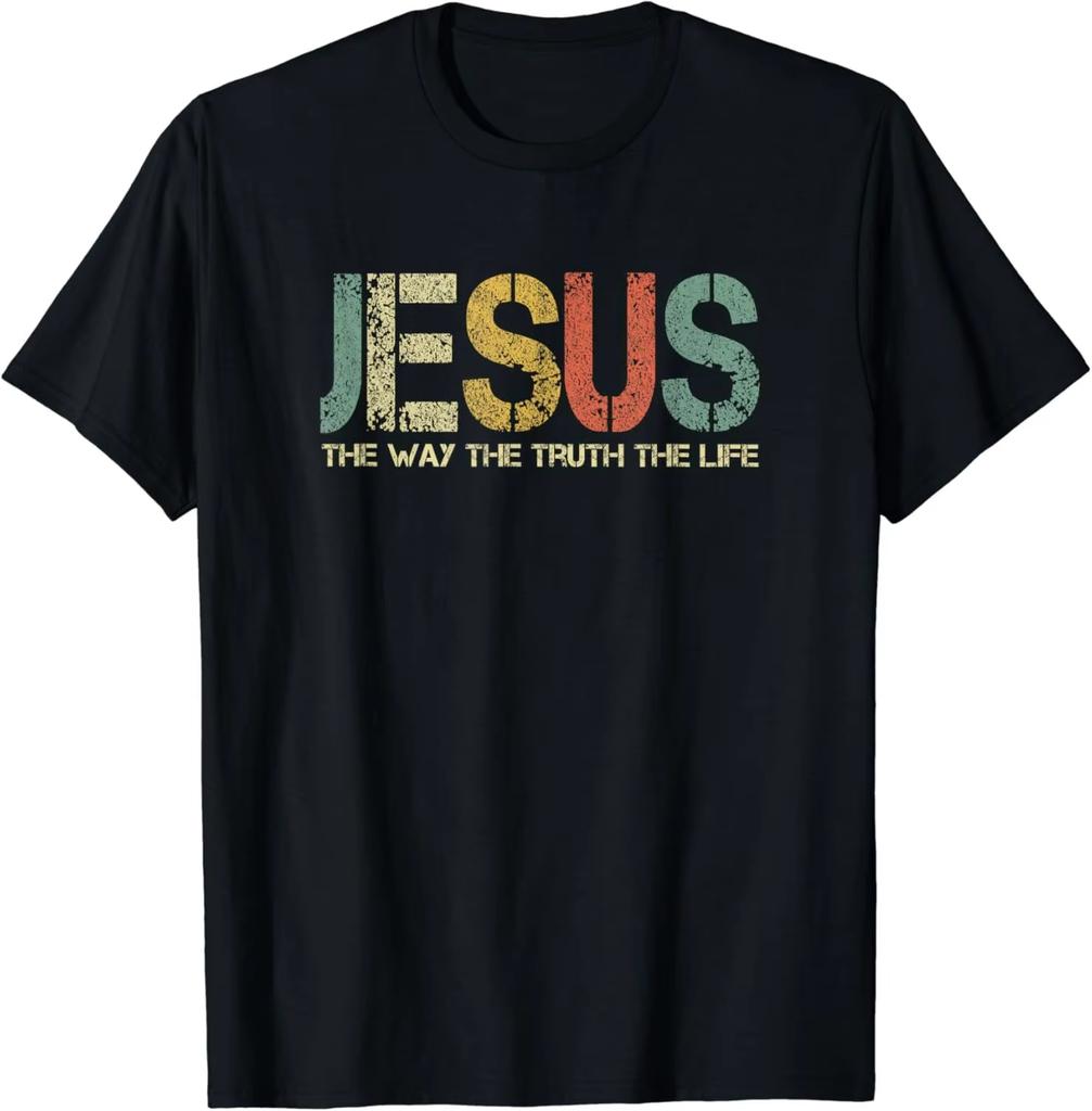 Kristian T-shirt Dam Herr Barn Jesus Vägen Sanningen Livet T-shirt Grafiska T-shirts Vintage T-shirt Camisetas