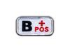 Patchion Blood Type B "pos" White/red - Magnetic Backing - Embroidered Patch/Badge/Emblem