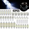 42PCS T10 6000K 12V White Combo LED Car Light Bulbs Kit Auto Dome Light,T10 SMD LED License Plate/Reading Xenon Bulbs For Car Led Interior Truck Light