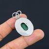 925 Silver Oval Natural Malachite Handcrafted Heart Chakra Bezel Pendant Jewelry