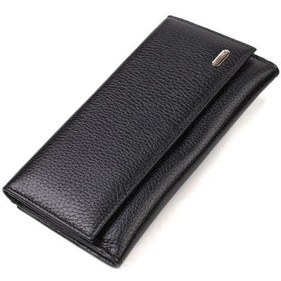 Unique Unisex Wallet Made of Genuine Fine-grained Leather CANPELLINI 21856 Black