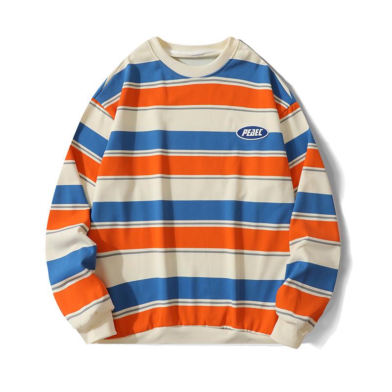 

Толстовка с капюшоном мужская, новая весенне-осенняя, контрастная, полосатая, с длинными рукавами, свободная, модная, брендовая, базовая рубашка от Hong Kong Wind Lovers S