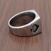 Punk Lucky Spade A Playing Card Ring 316L Stainless Steel Man's Fashion Letter A Rings Jewelry
