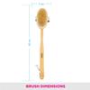 VEGA Long Handle Wooden Bath Brush, Detachable | Soft Bristle Body & Back Scrubber for Men & Women | Bath Massage Brush & Back Washer for Deep Clea