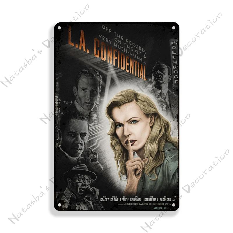 Classic Movie Sign L.A. Confidential Retro Meta Sign Rusty Metal Poster Home Bar Pub Decorative Sign Wall Decoration Wall Decor