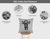 Vargottam Square Pillow Cover - Decorative Pillow Covers  12x12 Inches,  Printed  White & Black  Theme  Pillowcase,