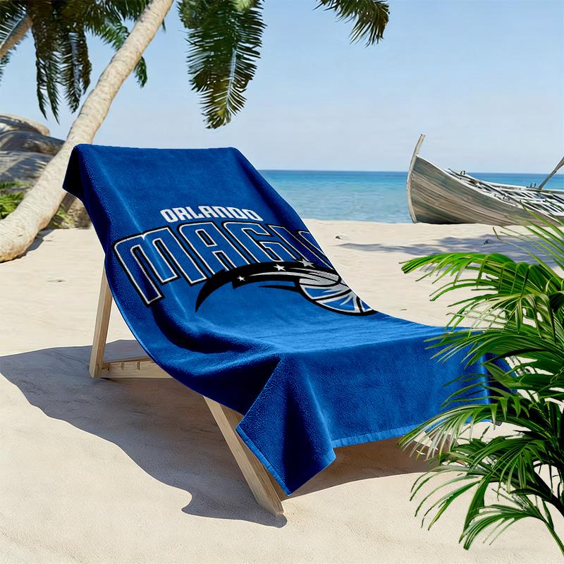 Orlando Magic Logo Print Beach Towel, Large Soft Quick Dry Towel for Beach Camping Swimming