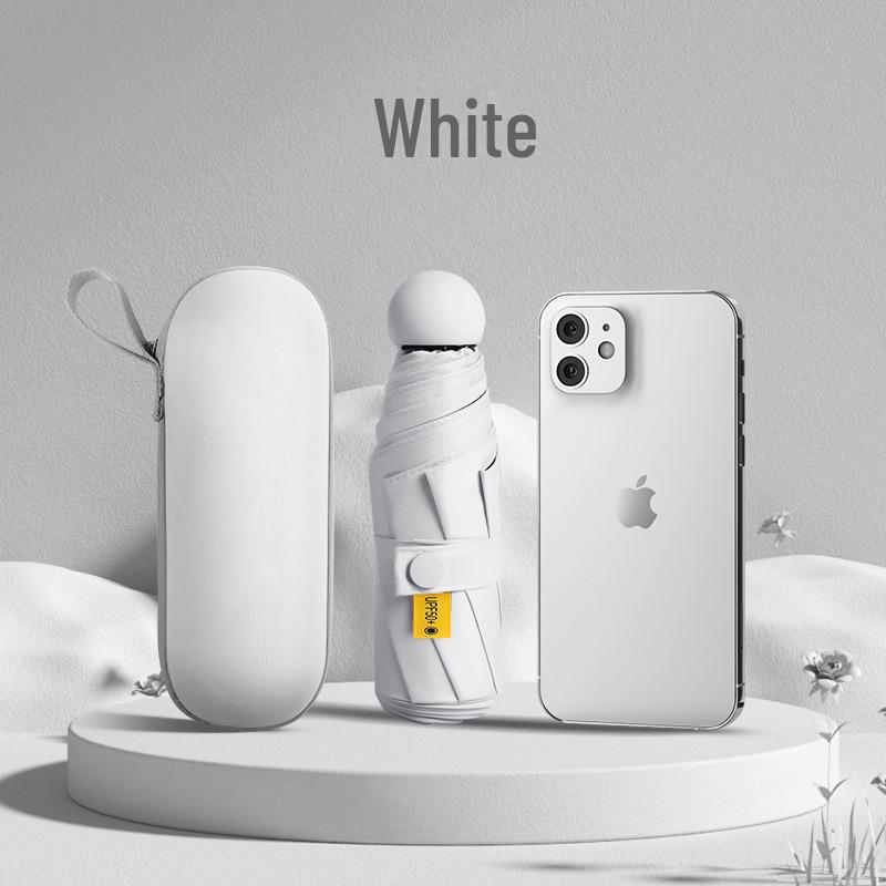 Compact Capsule Umbrella: 50% Foldable, Portable, Pocket-Size for Sunny and Rainy Days