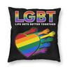 Nordische Gay Pride LGBT Regenbogenflagge Sofakissenbezug Weiche LGBTQ Lesben Wurfkissenhülle Für Wohnzimmer Heimdekoration