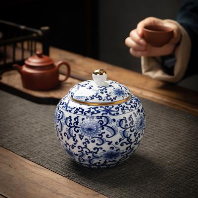 Nádoba na čaj Keramická Domácí Skladovací Uzavřená Nádoba Retro Modrobílá Univerzální Nádoby Kávové nádobí Čajové nádobí Skladování čaje Porcelán