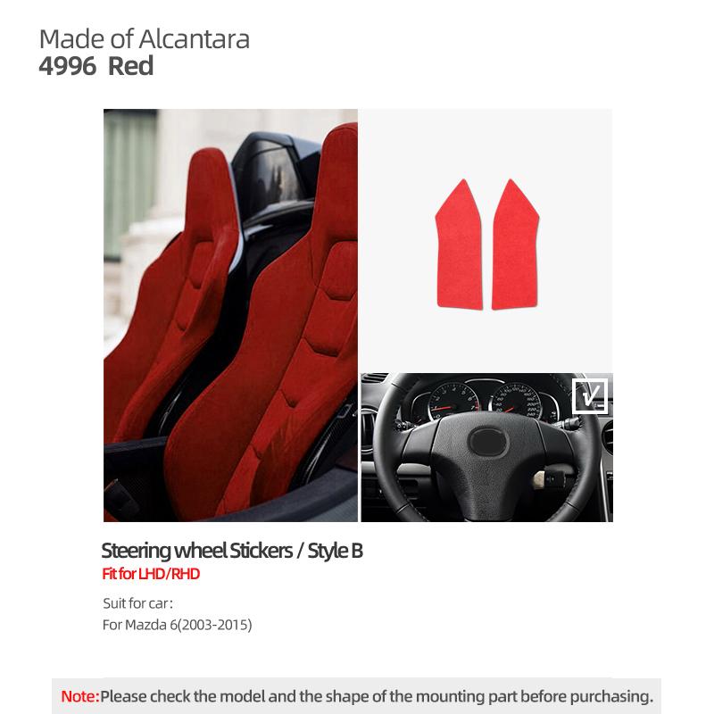 Betterhumz For Mazda 6 2003-2015 Made of Alcantara Auto Steering Wheel Panel Button Trim Sticker Tuning Car Interior Accessories