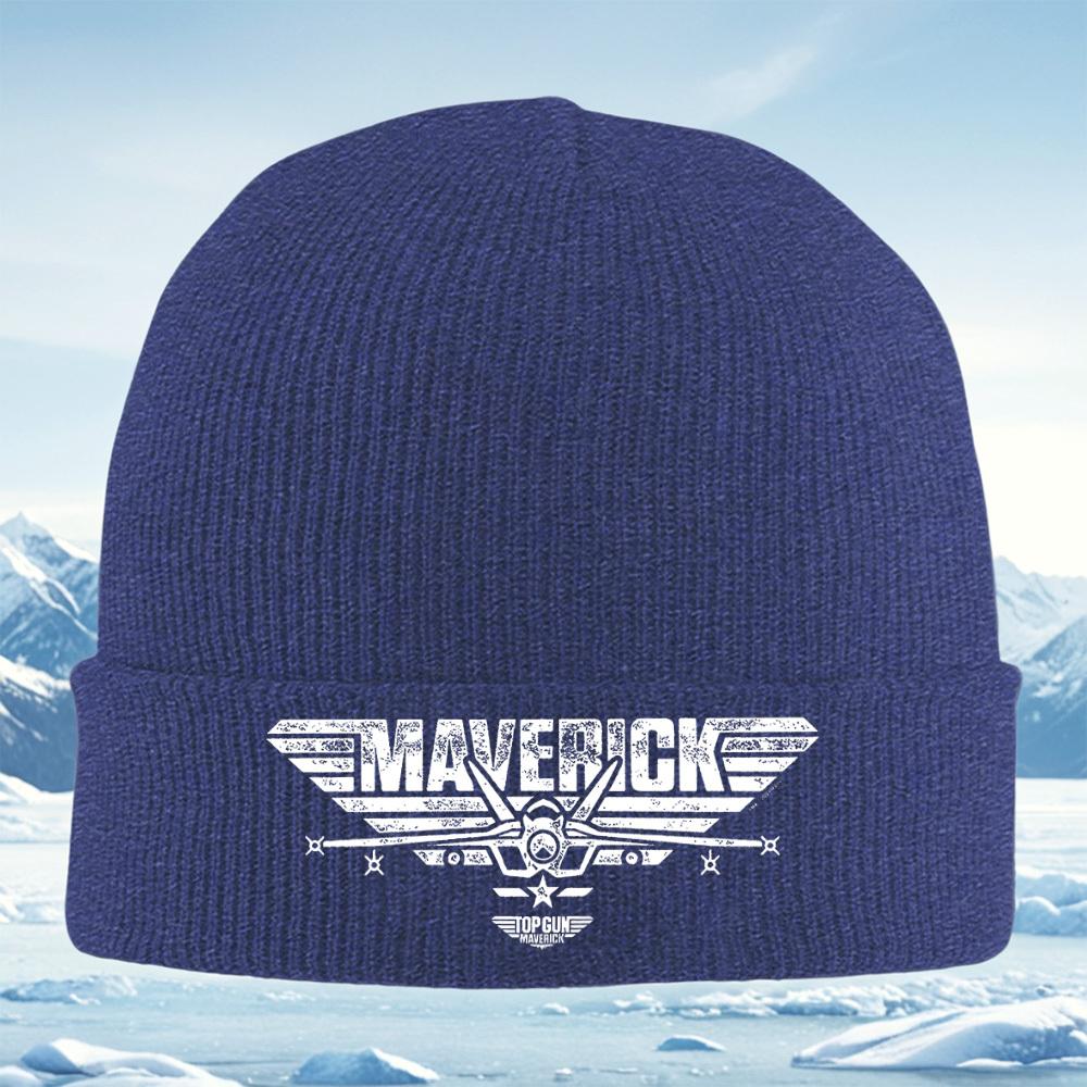 

Fighter jet and Maverick text movie logo Men Women Unisex Knitted Hat Beanie Pullover Cap Winter Thermal Warm Christmas Outdoor