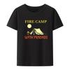 Outdoors Humor Fire Camp With Friends Koszulki Graphic T Shirts Unisex Clothing Blouse Print Comfortable Unisex Short Sleeve Tshirt