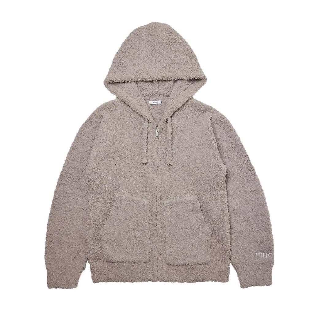 Mall Knit Zip Free Size Fluffy and mucava Official Free Women's Hoodie, Loungewear, Pajamas, Loungewear, Nightwear, Warm, Cute, Stylish, Winter,