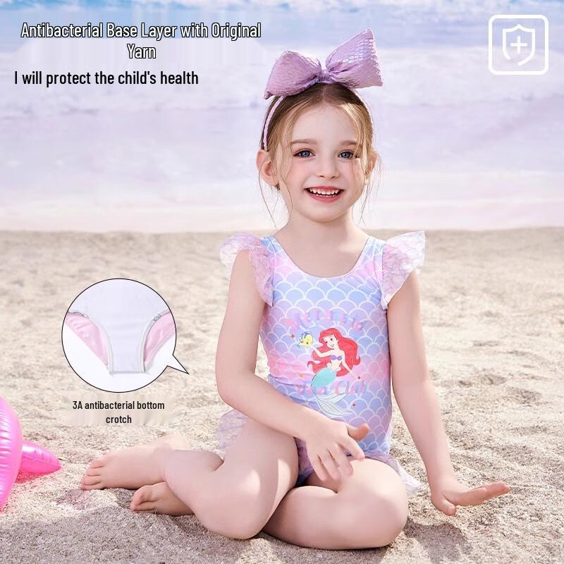 Disney Girls' Gradient Mermaid One-Piece Swimsuit Set D35047