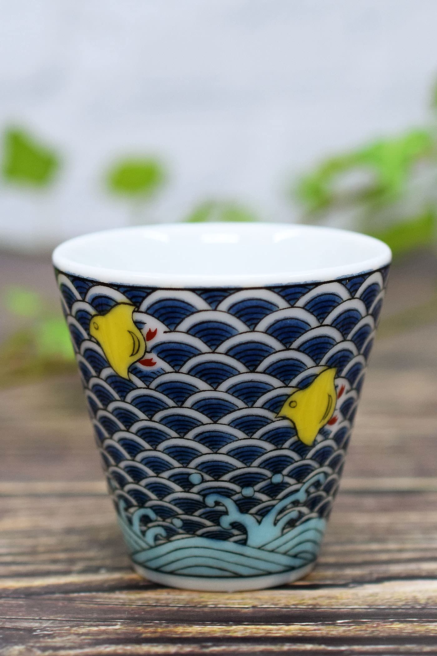 

Чашка для саке Waza no Kura Lucky, Кутани, Узор Чидори, Керамика, Название бренда, Японская посуда, Сделано в Японии