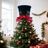 Christmas Tree Top Hat with Red Bow and Festival Ribbon