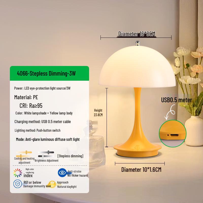 Nordischer Cremestil Berührungs-Pilz-Tischlampe - Modernes Augenschutz-Nachttisch-Nachtlicht