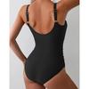 Ruched Tie-Knot Tummy Control One-Piece Swimsuit Patchwork Printing Women Bandage High Waist Vacation Beach Resort Bathing Suit