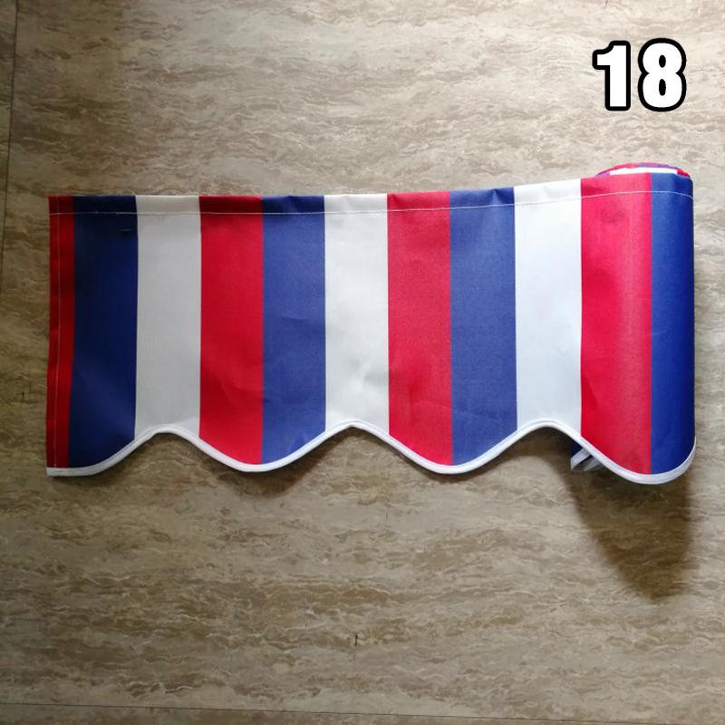 1M Retractable Patio Awning Replacement Fabric Windows Wavy Valance Durable Sunshade Canopy Cloth Waterproof Gray Beige Strips