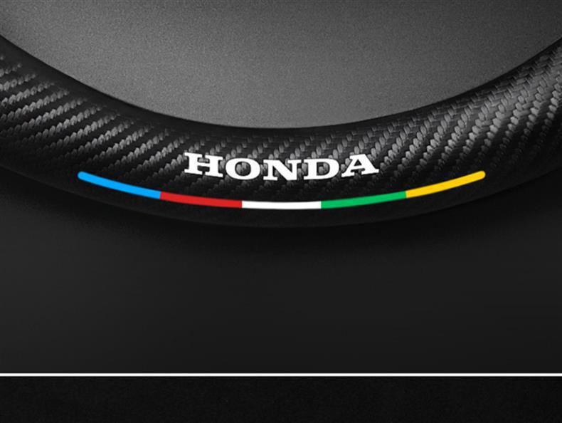 Echtes Leder Carbonfaser Wildleder Lenkradbezug für Honda CRV 07-23, Ganzjahres-Universalpassform