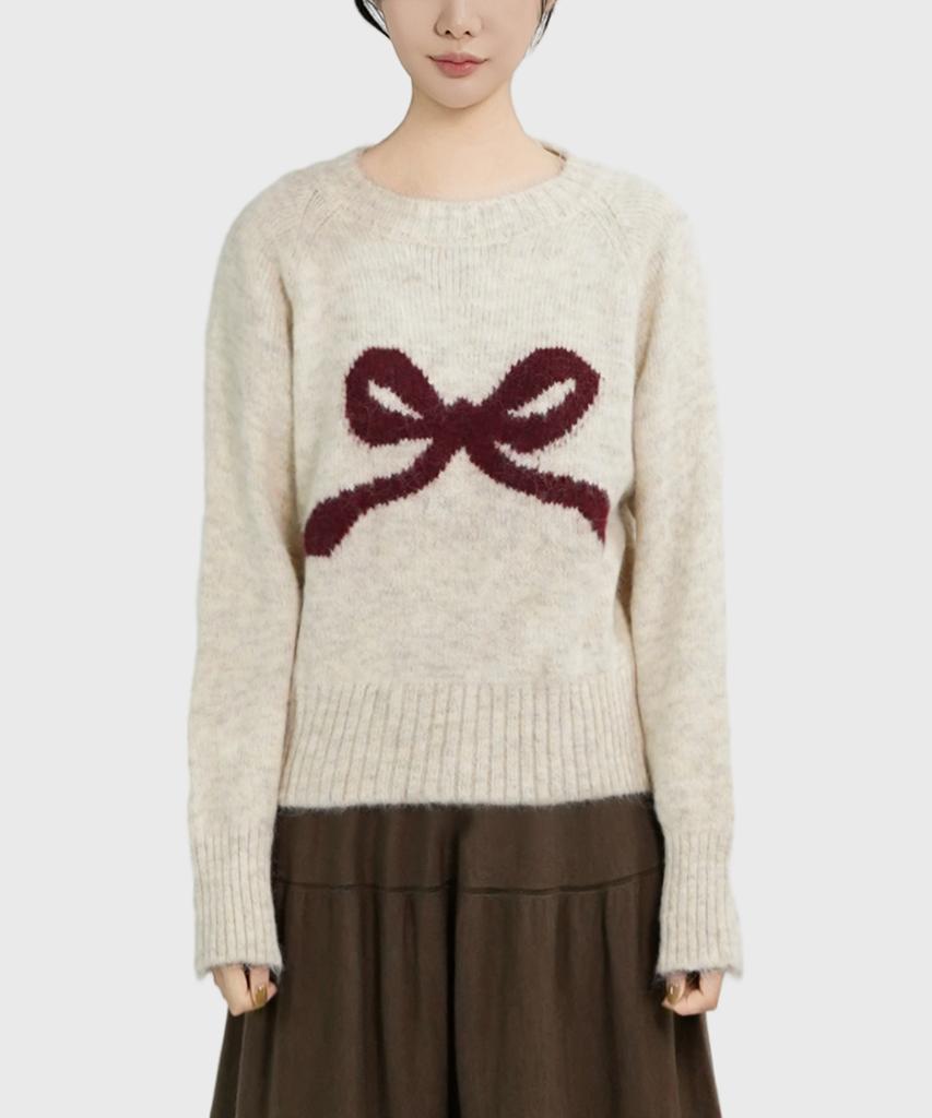 Keulleiseu Audrey Ribbon Point Knit_Light Purple