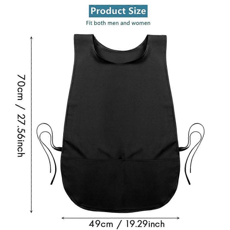 4 Pack Cobbler Apron with 2 Pockets, Waterproof Art Smock for Women, Men, Cleaning, Painting, Housekeeping, Work Black