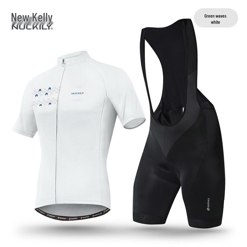 NUCKILY Men s Summer Cycling Jersey & Bib Shorts Set - Short Sleeve Road/Mountain Bike Gear Large