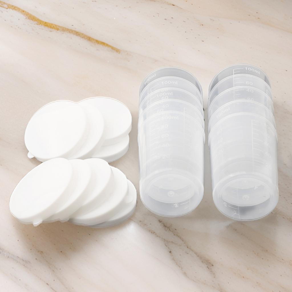 10x 100ML Plastic Liquid Measuring Cup Glue Resin Mixing Tool Kitchen Accessory