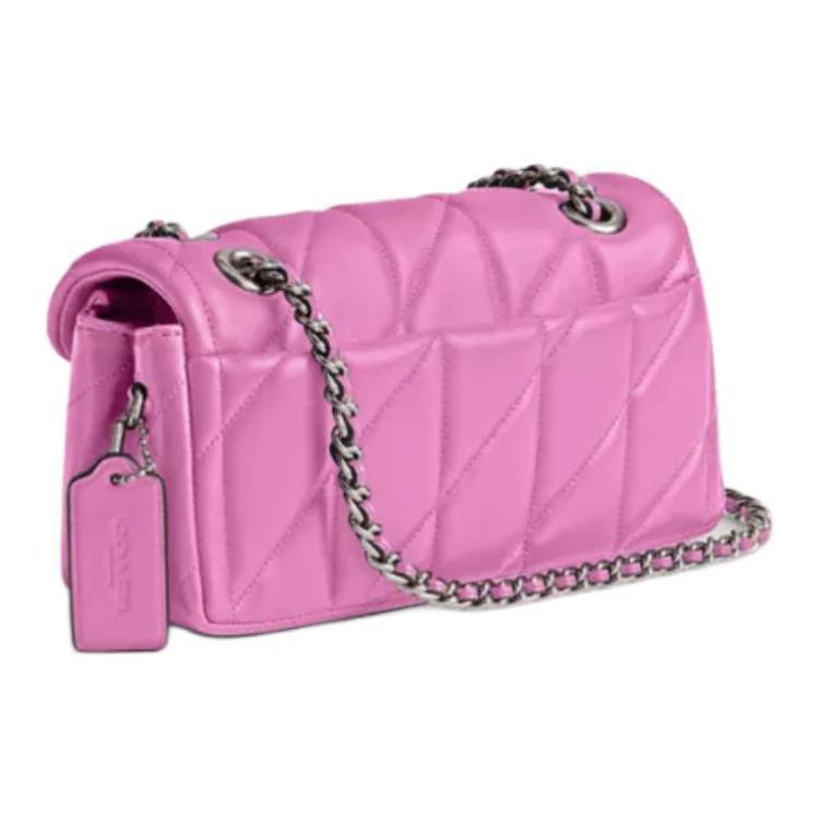 Coach Tabby 20 Logo Lettering Napa Leather Shoulder Bag Small Women shoulder bag Pink CP149-LHDB8