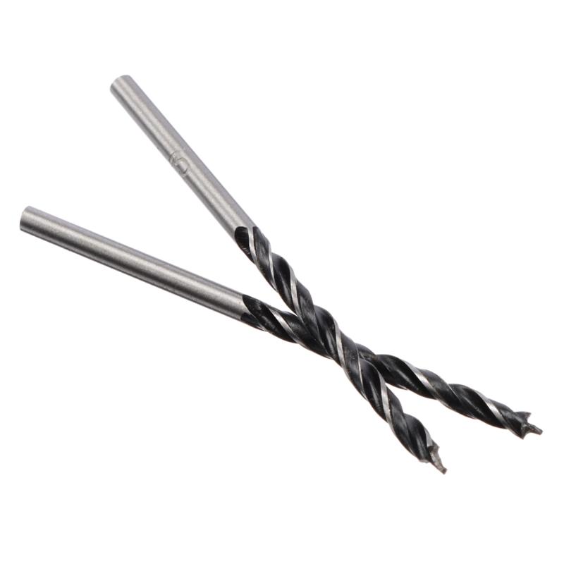10Pcs High Carbon Steel Woodworking Twist Drill Bit Wood Drills with Center Point 3mm Diameter For Woodworking