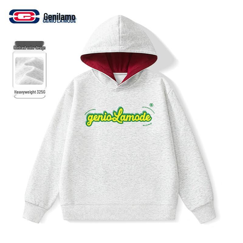 GENIOLAMODE American Style Casual Letter Print Hooded Sweatshirt