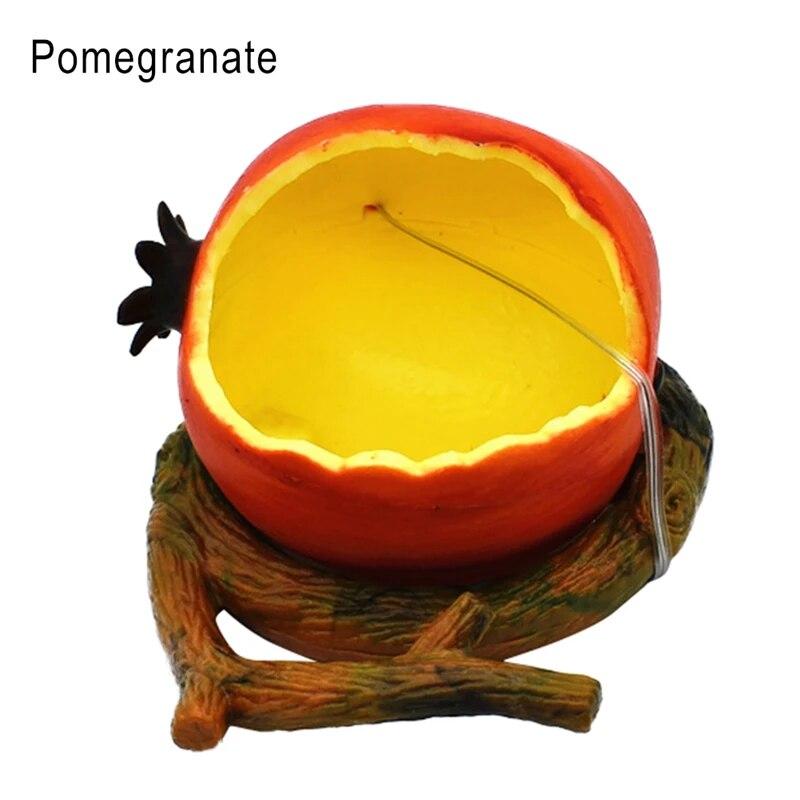 Lustige Fruchtform Vogel Orange Granatapfel Futter Wasser Futternapf Container Futterspender für Kisten Käfige Coop Haustier Papagei Futterspender