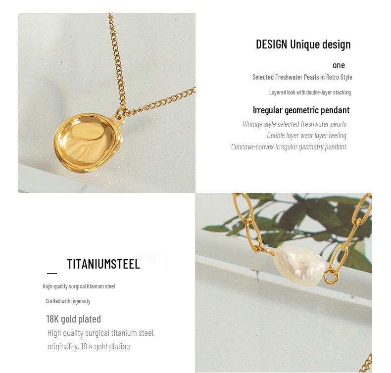 European Double-Layer Freshwater Pearl Pendant Necklace for Women, Gold-Plated Clavicle Design, P831