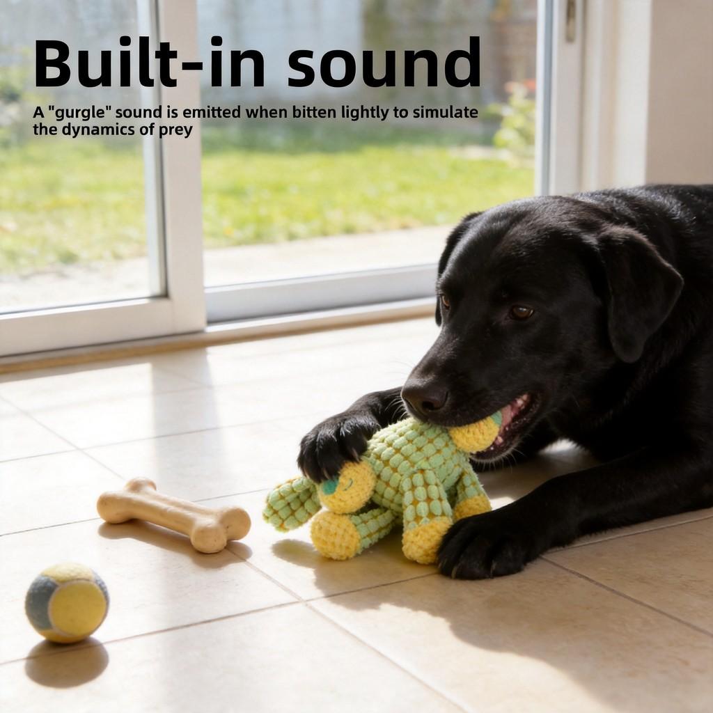 Plush Dog Chew Toy With Cotton Rope For Interactive Dental Relief