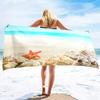 Beach Shell Conch Print Beach Towel Ocean Theme Microfiber Bath Towel Quick Dry Sand Free Face Towels for Sport Travel Spa Gym