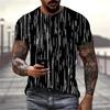 Hot Sale Black White Stripes 3D Graphic T Shirts Men Summer Y2k Tshirt Clothing Mens Fashion Harajuku Breathable O Neck Top Tees
