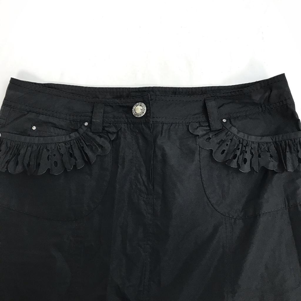 ITALIYA Langer ausgestellter Rock Schwarz Damen 9/M mit Steinbesatz(GEBRAUCHT)