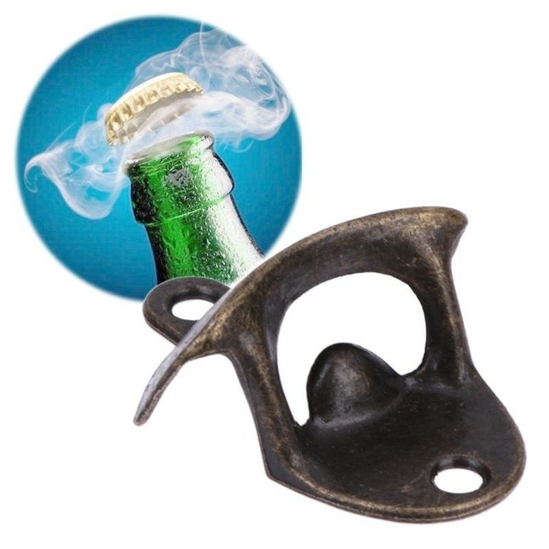 Bronze Wall Mounted Open Wine Beer Soda Glass Cap Bottle Opener Kitchen Bottle Opener Vintage Retro Alloy Hanging Beer Tools